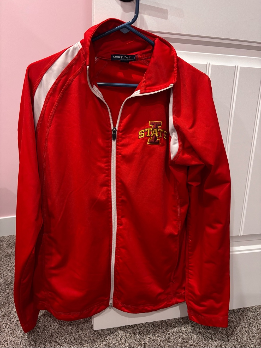 Sport-Tek Red Full-Zip Lightweight Jacket with White Trim